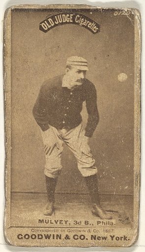 Joseph H. "Joe" Mulvey, 3rd Base, Philadelphia, from the Old Judge series (N172) for Old Judge Cigarettes