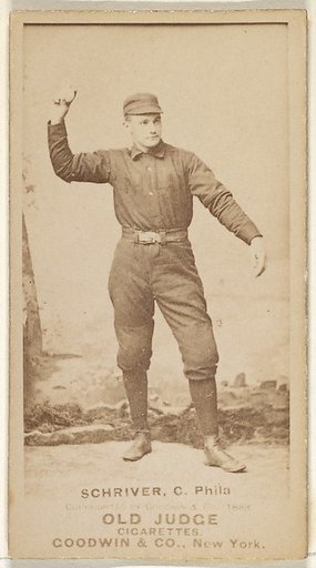 William Frederick "Pop" Schriver, Catcher, Philadelphia, from the Old Judge series (N172) for Old Judge Cigarettes
