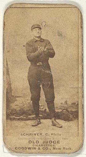 William Frederick "Pop" Schriver, Catcher, Philadelphia, from the Old Judge series (N172) for Old Judge Cigarettes