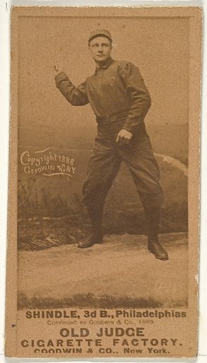 William D. "Billy" Shindle, 3rd Base, Philadelphia, from the Old Judge series (N172) for Old Judge Cigarettes