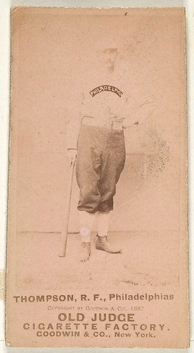 Thompson, Right Field, Philadelphia, from the Old Judge series (N172) for Old Judge Cigarettes