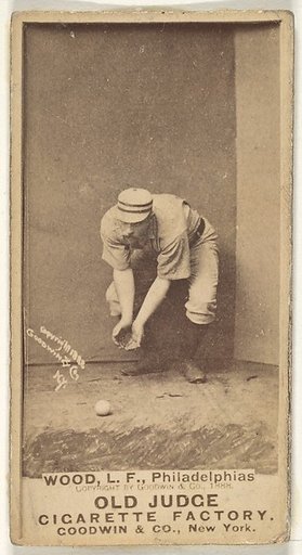 George A. Wood, Left Field, Philadelphia, from the Old Judge series (N172) for Old Judge Cigarettes