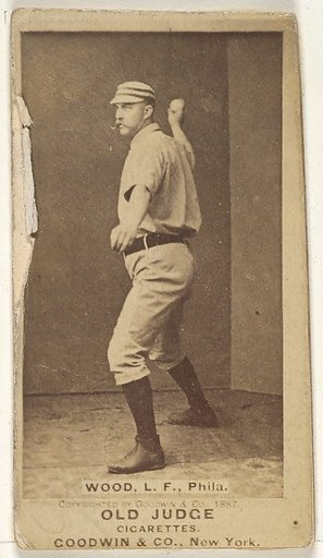 George A. Wood, Left Field, Philadelphia, from the Old Judge series (N172) for Old Judge Cigarettes