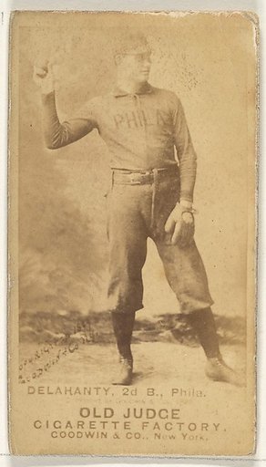 Edward James "Big Ed" Delahanty, 2nd Base, Philadelphia, from the Old Judge series (N172) for Old Judge Cigarettes