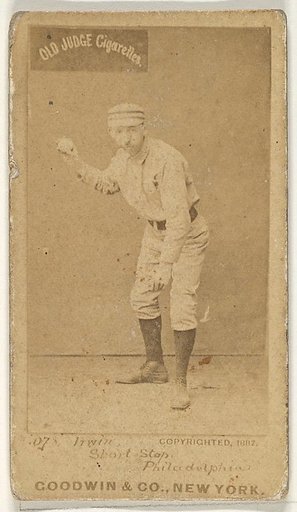 Arthur Albert "Doc" Irwin, Shortstop, Philadelphia, from the Old Judge series (N172) for Old Judge Cigarettes