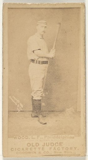 George A. Wood, Left Field, Philadelphia, from the Old Judge series (N172) for Old Judge Cigarettes