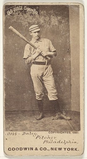 Edward M. Daily, Pitcher, Philadelphia, from the Old Judge series (N172) for Old Judge Cigarettes