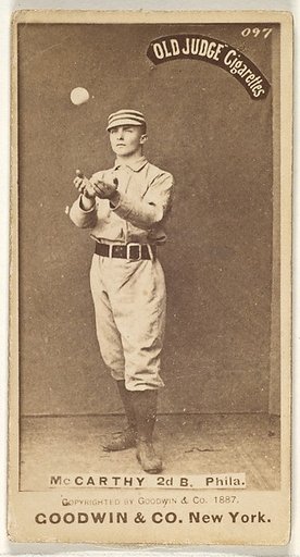 Thomas Francis Michael "Tommy" McCarthy, 2nd Base, Philadelphia, from the Old Judge series (N172) for Old Judge Cigarettes