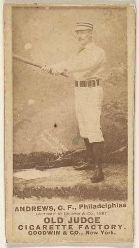 George Edward "Ed" Andrews, Center Field, Philadelphia, from the Old Judge series (N172) for Old Judge Cigarettes