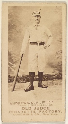 George Edward "Ed" Andrews, Center Field, Philadelphia, from the Old Judge series (N172) for Old Judge Cigarettes