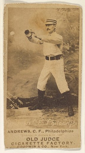 George Edward "Ed" Andrews, Center Field, Philadelphia, from the Old Judge series (N172) for Old Judge Cigarettes