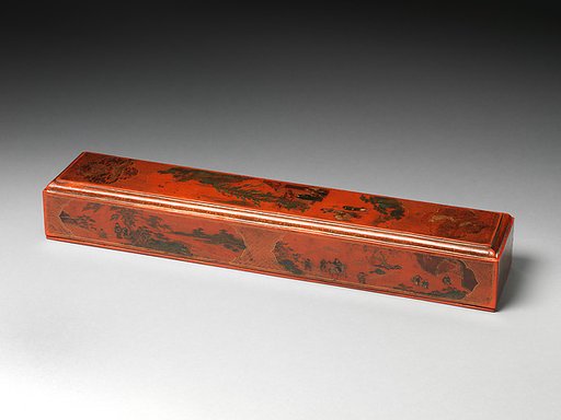 Rectangular box with scene of a visit
