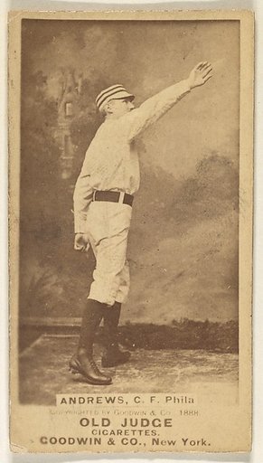 George Edward "Ed" Andrews, Center Field, Philadelphia, from the Old Judge series (N172) for Old Judge Cigarettes