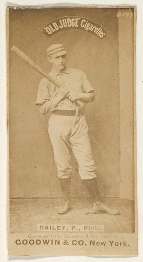 Edward M. Daily, Pitcher, Philadelphia, from the Old Judge series (N172) for Old Judge Cigarettes