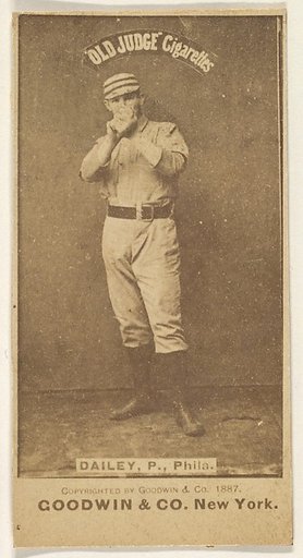 Edward M. Daily, Pitcher, Philadelphia, from the Old Judge series (N172) for Old Judge Cigarettes