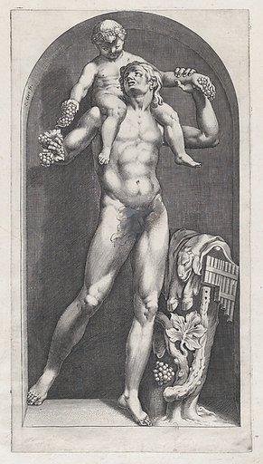 Bacchus on the Shoulders of a Satyr, from "Speculum Romanae Magnificentiae"