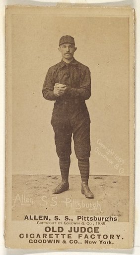 Allen, Shortstop, Pittsburgh, from the Old Judge series (N172) for Old Judge Cigarettes