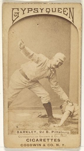 Sam Barkley, 2nd Base, Pittsburgh, from the Old Judge series (N172) for Old Judge and Gypsy Queen Cigarettes