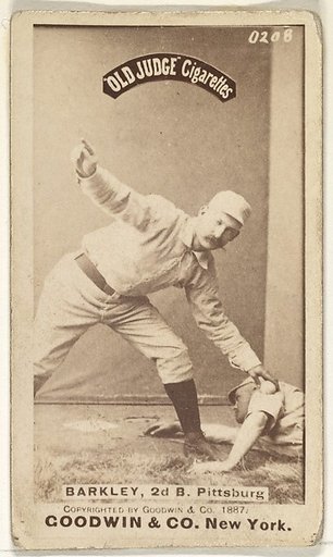 Sam Barkley, 2nd Base, Pittsburgh, from the Old Judge series (N172) for Old Judge Cigarettes