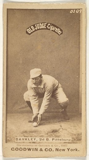 Sam Barkley, 2nd Base, Pittsburgh, from the Old Judge series (N172) for Old Judge Cigarettes