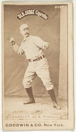 Sam Barkley, 2nd Base, Pittsburgh, from the Old Judge series (N172) for Old Judge Cigarettes