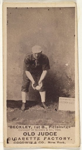 Jacob Peter "Eagle Eye" Beckley, 1st Base, Pittsburgh, from the Old Judge series (N172) for Old Judge Cigarettes