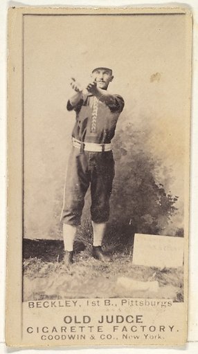 Jacob Peter "Eagle Eye" Beckley, 1st Base, Pittsburgh, from the Old Judge series (N172) for Old Judge Cigarettes