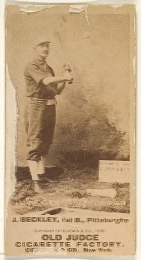 Jacob Peter "Eagle Eye" Beckley, 1st Base, Pittsburgh, from the Old Judge series (N172) for Old Judge Cigarettes