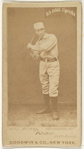 William "Bill" Robinson Bishop, Pitcher, Pittsburgh, from the Old Judge series (N172) for Old Judge Cigarettes