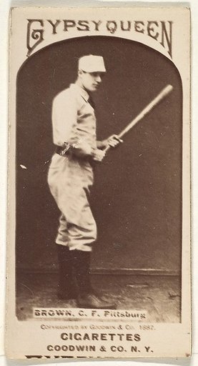 Thomas "Tom" Tarlton Brown, Center Field, Pittsburgh, from the Old Judge series (N172) for Old Judge and Gypsy Queen Cigarettes