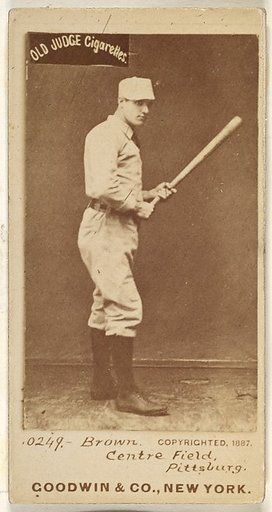 Thomas "Tom" Tarlton Brown, Center Field, Pittsburgh, from the Old Judge series (N172) for Old Judge Cigarettes
