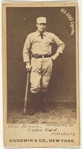 Thomas "Tom" Tarlton Brown, Center Field, Pittsburgh, from the Old Judge series (N172) for Old Judge Cigarettes