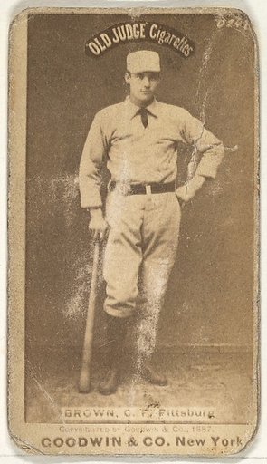Thomas "Tom" Tarlton Brown, Center Field, Pittsburgh, from the Old Judge series (N172) for Old Judge Cigarettes