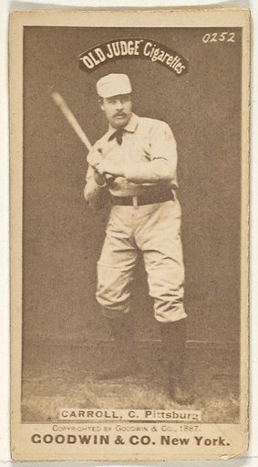 Frederick " Fred" Herbert Carroll, Catcher, Pittsburgh, from the Old Judge series (N172) for Old Judge Cigarettes