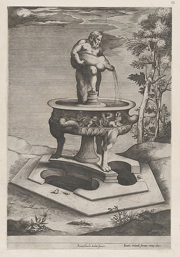 A Fountain and Basin, from "Speculum Romanae Magnificentiae"