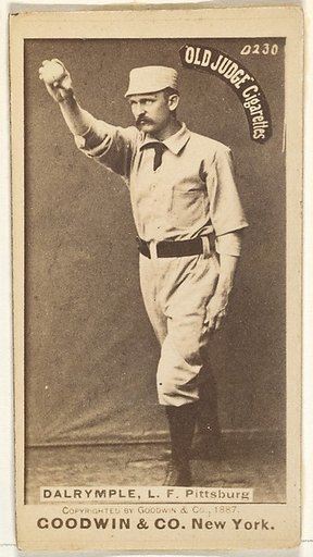 Abner Frank Dalrymple, Left Field, Pittsburgh, from the Old Judge series (N172) for Old Judge Cigarettes