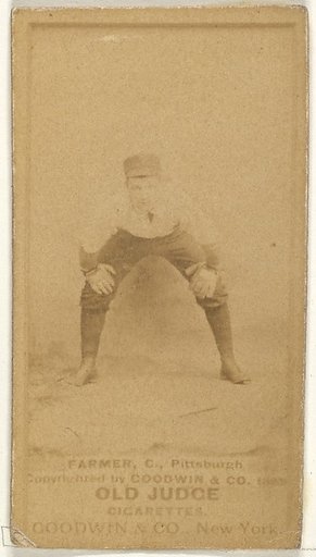Bill Farmer, Catcher, Pittsburgh, from the Old Judge series (N172) for Old Judge Cigarettes