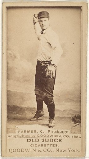 Bill Farmer, Catcher, Pittsburgh, from the Old Judge series (N172) for Old Judge Cigarettes