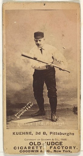 Bill Kuehne, 3rd Base, Pittsburgh, from the Old Judge series (N172) for Old Judge Cigarettes