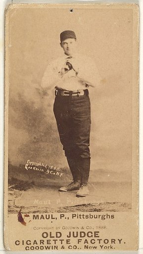 Al Maul, Pitcher, Pittsburgh, from the Old Judge series (N172) for Old Judge Cigarettes