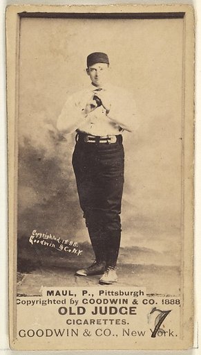 Al Maul, Pitcher, Pittsburgh, from the Old Judge series (N172) for Old Judge Cigarettes