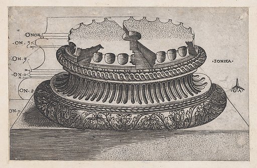 Ionic base, from "Speculum Romanae Magnificentiae"