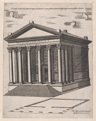 Temple of Antoninus and Faustina, from "Speculum Romanae Magnificentiae"