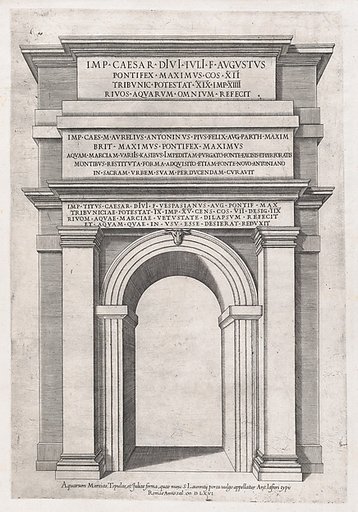 Front view of St. Lawrence Gateway, Rome, from "Speculum Romanae Magnificentiae"