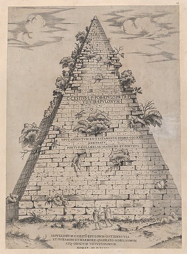 Pyramid of Caius Cestius, from "Speculum Romanae Magnificentiae"