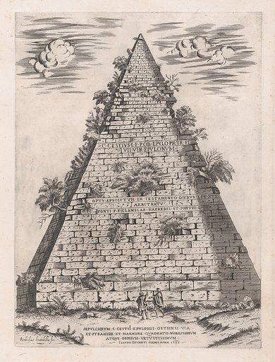 Pyramid of Caius Cestius, from "Speculum Romanae Magnificentiae"