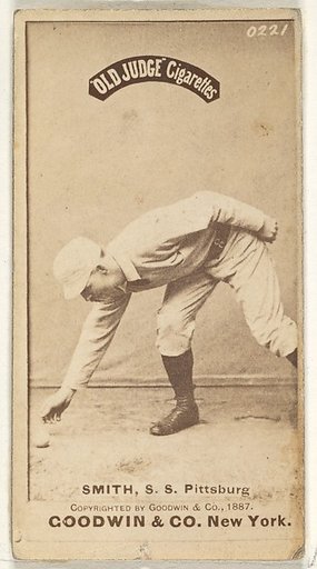 Charles Marv "Pop" Smith, Shortstop, Pittsburgh, from the Old Judge series (N172) for Old Judge Cigarettes