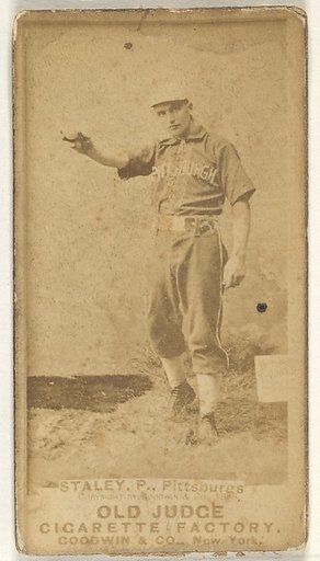 Henry "Harry" Eli Staley, Pitcher, Pittsburgh, from the Old Judge series (N172) for Old Judge Cigarettes
