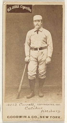 Frederick Herbert "Fred" Carroll, Catcher, Pittsburgh, from the Old Judge series (N172) for Old Judge Cigarettes