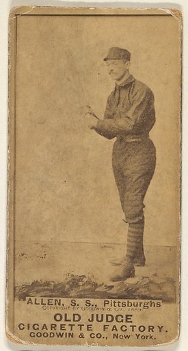 Bob Allen, Shortstop, Pittsburgh, from the Old Judge series (N172) for Old Judge Cigarettes